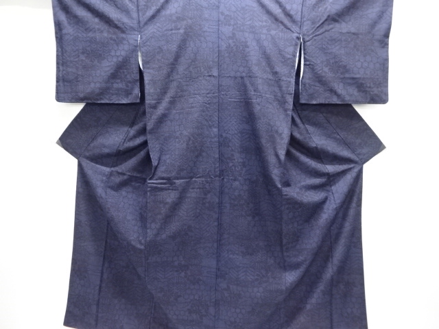 JAPANESE KIMONO / TSUMUGI / WOVEN FLORAL PLANTS